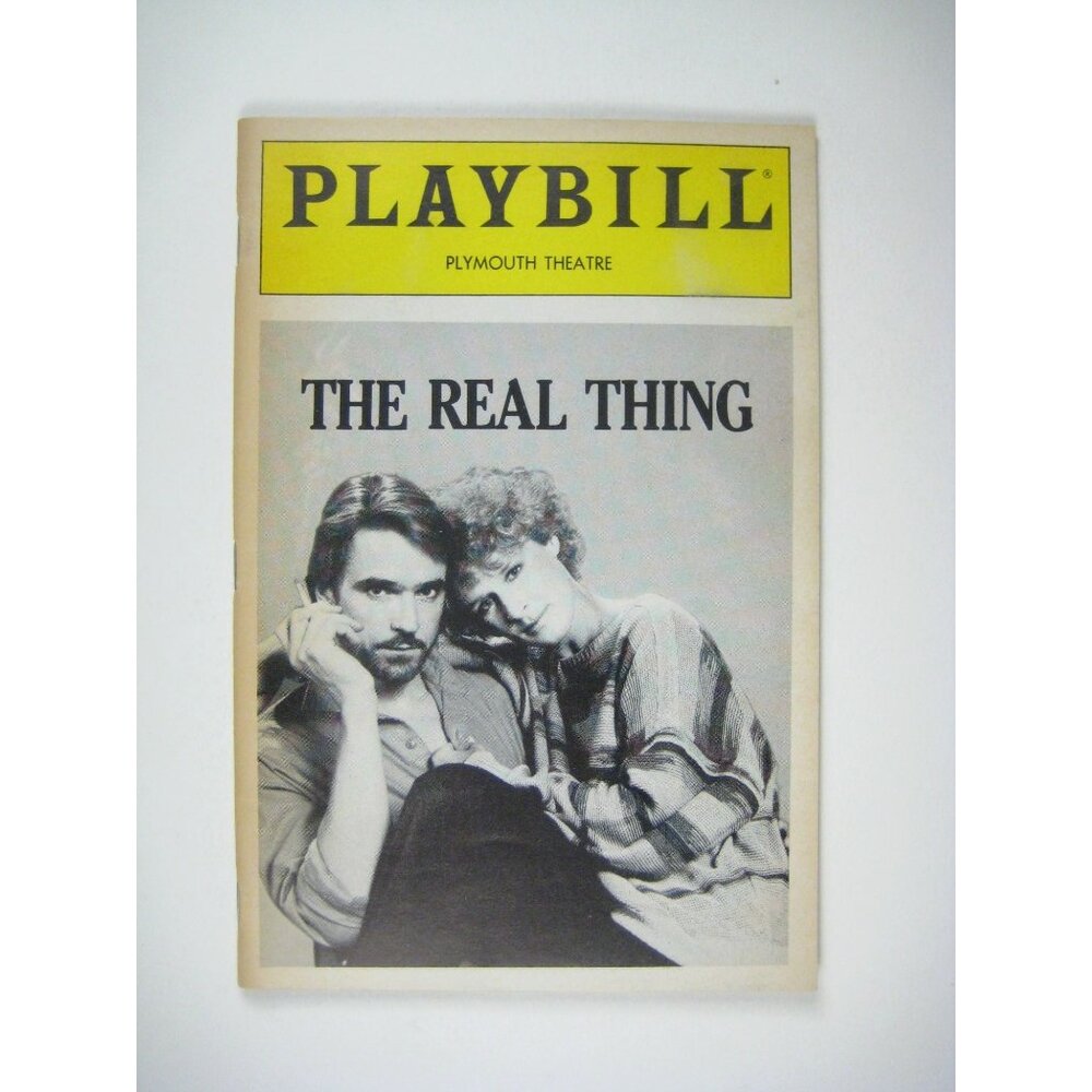 The Real Thing Playbill Plymouth Theatre Glenn Close Jeremy Irons 1984 Stop Sorr
